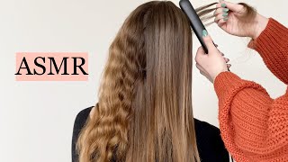 ASMR VERY SATISFYING 1 HOUR haircut amp hair straightening session with friend 🤍 NO TALKING [upl. by Eiroj]