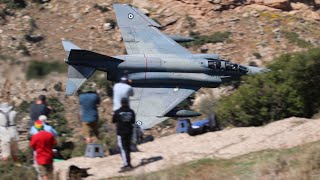 THE LEGENDARY F4 PHANTOMS FLYING LOW IN THE GREEK MACH LOOP  4K [upl. by Darton]