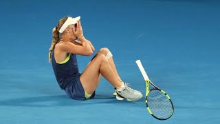 Wozniacki vs Halep  2018 Australian Open  Condensed [upl. by Arikahs]