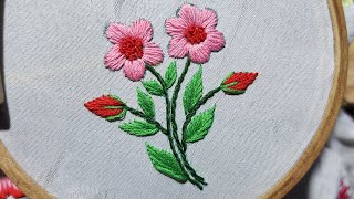 Easy Satin Stitch Flower Design  Easy Satin Stitch Flower Hand Embroidery Design For Beginners [upl. by Ennaeiluj20]