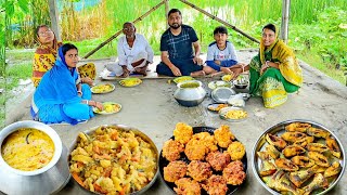 রিমঝিম বৃষ্টিতে চাষের চালের খিচুড়িমিক্সড ভেজ চিংড়ির বড়াইলিশমাছ ভাজা চাটনি পাঁপড় ভাজা খাওয়া [upl. by Reg]