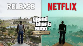 GTA Trilogy Definitive Edition Release vs Netflix Mobile  Graphics Physics and Details Comparison [upl. by Malachy]