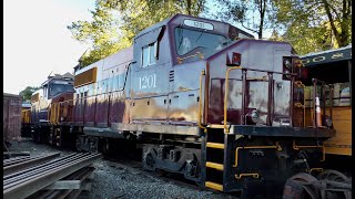 DURANGO amp SILVERTON Narrow Gauge diesel locomotives 1201 amp 1202 sit in Durango CO yard [upl. by Kamaria104]