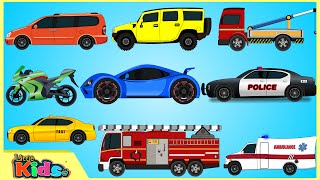 Learning Street Vehicles  Cars and Trucks for Kids  Videos for Children  Little Kids TV [upl. by Honna]