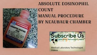 Absolute eosinophil count by neaubaur chamber manual procedure [upl. by Ayad]