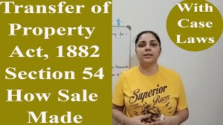 Section 54  Transfer of Property Act 1882 Sale  section54tpa1882 salehowmade archnasukhija [upl. by Refinnaj]