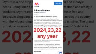 myntra Hiring Software Engineer shorts myntra job [upl. by Templeton130]