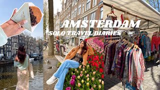 I SOLO TRAVELED TO AMSTERDAM 💐 tulip festival flea markets anne frank house  more [upl. by Xanthe]