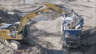 Soeren66  KOBELCO SK 500LC CAT 325D 330F und 336F beim Abbruch am Airport Hamburg [upl. by Wincer]