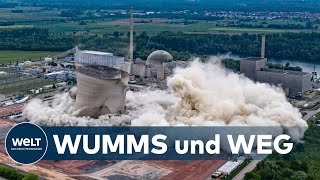 SPRENGUNG Kühltürme des Atomkraftwerks Philippsburg sind Geschichte [upl. by Jereme980]