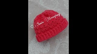 Cappellino neonato 0  3 mesi alluncinetto [upl. by Decca]