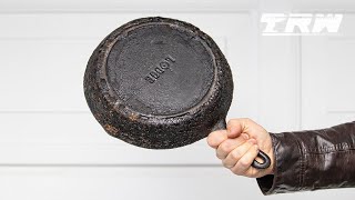 Restoring a Crusty Cast Iron Skillet [upl. by Rotce]