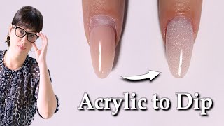 How To RefillInfill Acrylic Nails with Dip Powder Watch Me Work ENG [upl. by Ylagam]