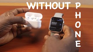 How to Connect AirPods to Apple Watch without Phone [upl. by Nwahsirhc226]