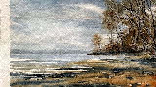 Watercolor STORM CLOUDS For BEGINNERS How To PROBLEM SOLVE in Watercolour Landscape PAINTINGS Demo [upl. by Llerud338]