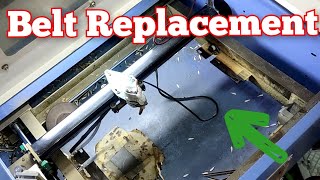 How to Replace Xaxis Belt on K40 Laser cutter engraver [upl. by Eohce]