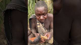 Hadzabe Tribe bush people know how to truly enjoy traditional bush food [upl. by Faxan]