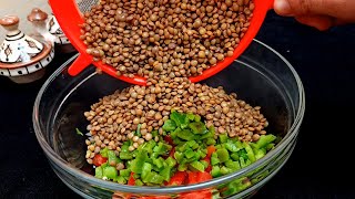 Cuisine Marocaine  La Célèbre Salade de Lentilles🔝👌 ASMR RECIPE [upl. by Ahsinot]