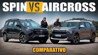 Chevrolet SPIN VS Citroën C3 AIRCROSS os 7 lugares mais baratos do Brasil Qual é melhor [upl. by Jehiah400]