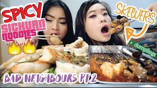 Spicy Sichuan Noodles amp Dumplings amp Skewers  Mukbang  Eating Show [upl. by Profant6]