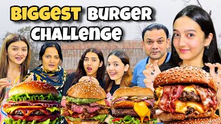 Eating Biggest Burger Challenge 😱 Winner ko Milla dream Gift 😍 Rabia Faisal  Sistrology [upl. by Metabel]