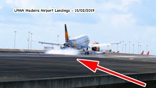 Madeira Airport Landings LPMA 15 February 2019 in 4K [upl. by Seugram92]