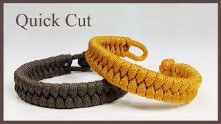 1 Strand Loop And Knot Rastaclat Style Fishtail Paracord Bracelet Quick Cut [upl. by Ethyl900]