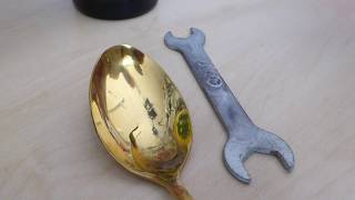 Acid test on our 24 k gold plated spoon fubu australia [upl. by Oznol]