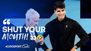 McEnroe STUNS Alcaraz with Spanish insult 🤣🍿  OnCourt Interview  Australian Open 2024 🇦🇺 [upl. by Ludlew748]