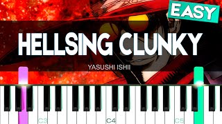 Hellsing Clunky Easy Piano Tutorial  SHEET MUSIC  MIDI 🔥 [upl. by Susannah]