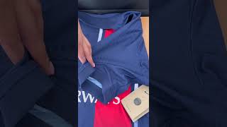 Unboxing Jersey PSG 2023  2024  MAILLOT PSG 23 24 PSG NIKE [upl. by Dnesnwot]