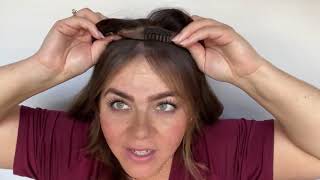 How to Attach A Hair Topper on Fine Thin Hair  Hair Topper Hairstyle Enchantop Human Hair Topper [upl. by Lipps]