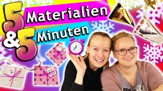 ADVENTSKALENDER CHALLENGE  5 Min 5 Materialen  2 coole DIY Ideen zum selber machen Eva vs Kathi [upl. by Annez]