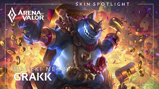 Skin Spotlight Grakk — Maneki Neko  Arena of Valor  TiMi [upl. by Frodin]