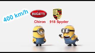 Bugatti Chrion vs Porsche 918 Spyder 400 kmh [upl. by Nimaj]