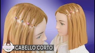 Peinados para Cabello Corto de niñas con Trenzas Invertidas Faciles y Rapidos [upl. by Xeno]