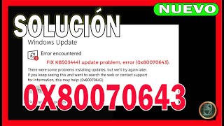 🔴 Windows Update ERROR 0x80070643 Actualización ✅ SOLUCION 100 ✅ KB5034441 de Windows 11 10 [upl. by Perzan]