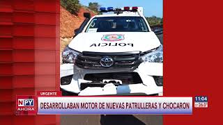 Policías desarrollaban motor de patrulleras y chocaron [upl. by Tavia]