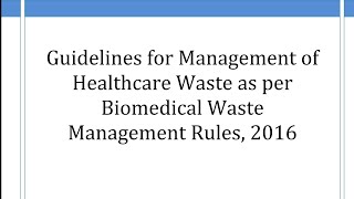 Biomedical Waste Management 2016 guidelines quick medical paramedicalbmltlecture rrbparamedical [upl. by Noirb312]