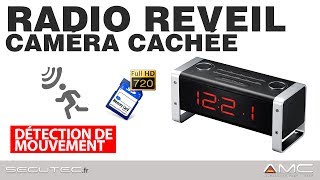 RADIO RÉVEIL CAMERA CACHÉE HD 720P AVEC DÉTECTION DE MOUVEMENT SECUTECFR [upl. by Kutzenco]