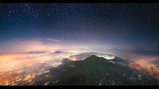 Sunrise at Agung Volcano Bali Indonesia by drone [upl. by Apollo]