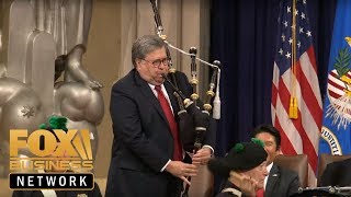 AG Barr plays bagpipes speaks at US Attorneys Natl Conference [upl. by Annekahs]