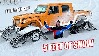 HELLCAT Swapped Jeep on GIANT Tracks is UNSTOPPABLE amp HeavyDSparks Broke My SnowRail [upl. by Lyrehs]