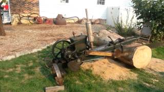 Antique reciprocating wood drag sawhit and miss engine [upl. by Brause968]