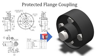 Protected Flange Coupling using SOLIDWORKS  Parts and Assembly  SOLIDWORKS tutorials for beginners [upl. by Serle]