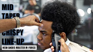 HAIRCUT TUTORAL MID TAPER  UNB0XING ANDIS MASTER M FORCE CLIPPERS [upl. by Melar992]