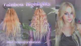 FAIRY HAIR TUTORIAL 🧚  Dyeing My Hair Rainbow [upl. by Nollahs880]