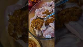 Seasoning chicken wings [upl. by Pergrim]