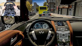 2019 Infiniti QX80  City Car Driving Steering Wheel Gameplay [upl. by Anilorac]