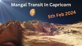 Mangal Transit In Capricorn  5th Feb 2024 marstransit [upl. by Octavia]